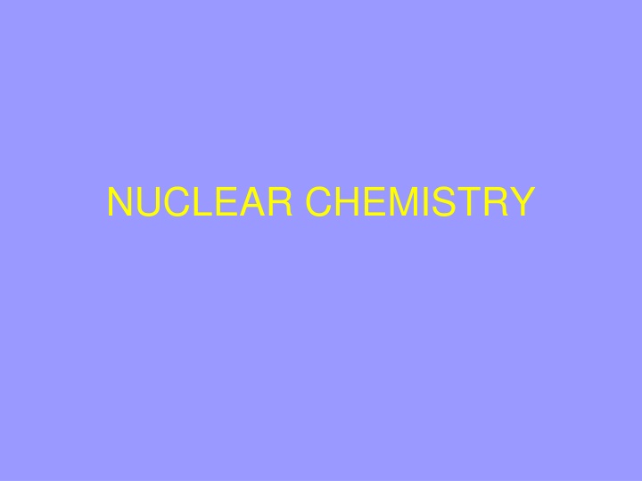 nuclear chemistry
