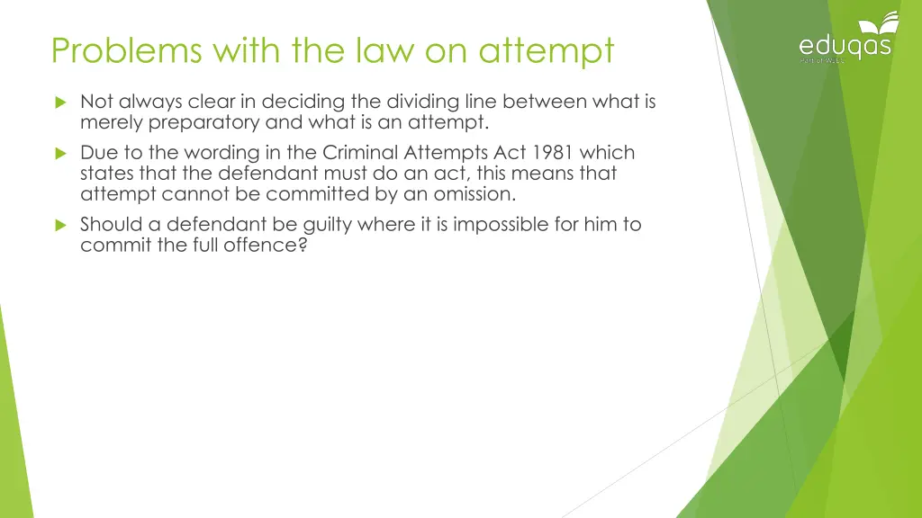 problems with the law on attempt