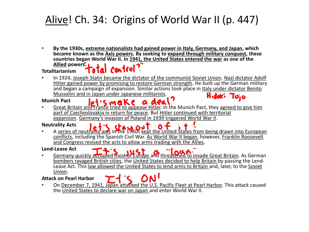 alive ch 34 origins of world war ii p 447