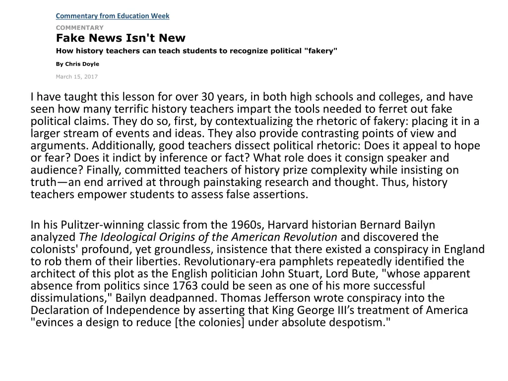 commentary from education week