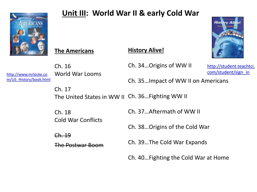 unit iii world war ii early cold war