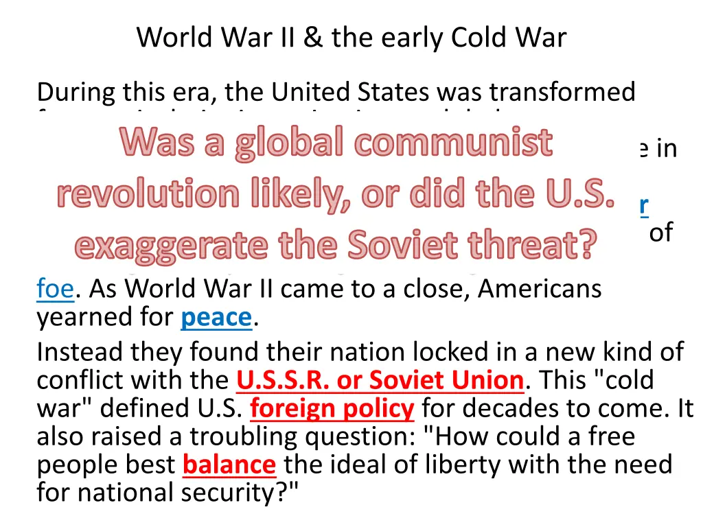 world war ii the early cold war 2