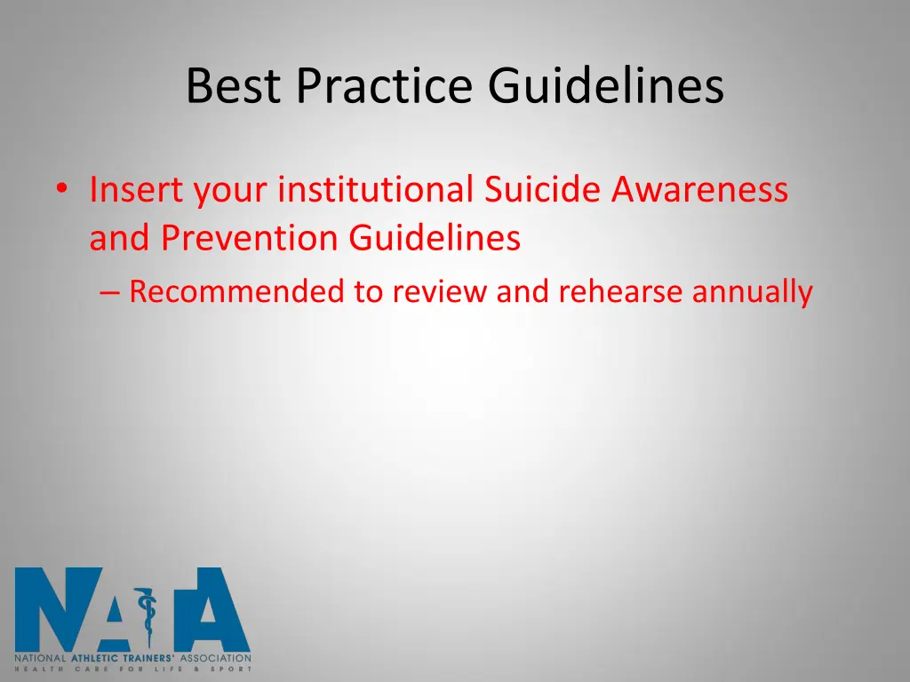 best practice guidelines