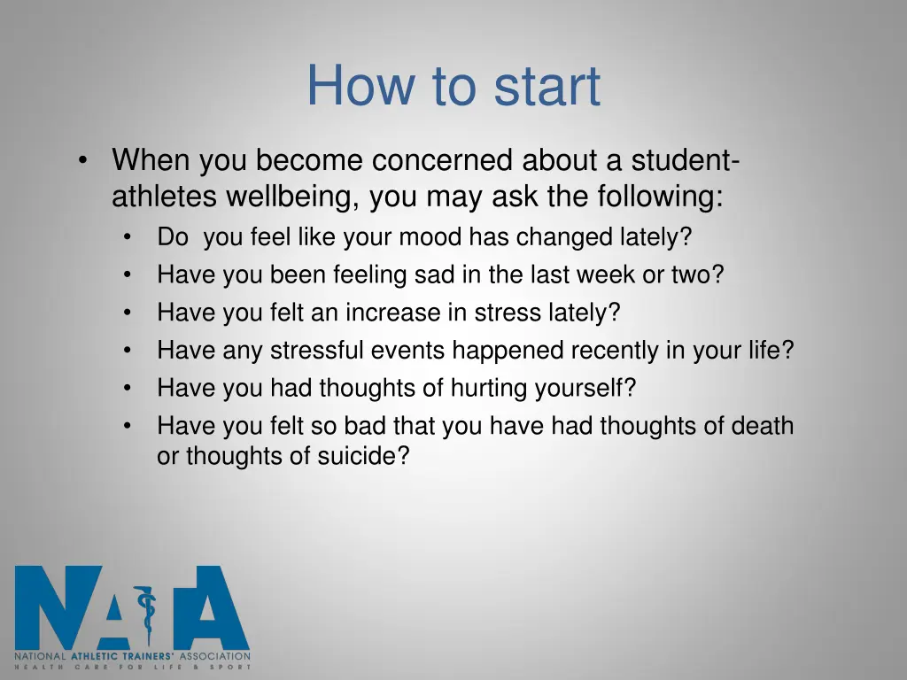 how to start