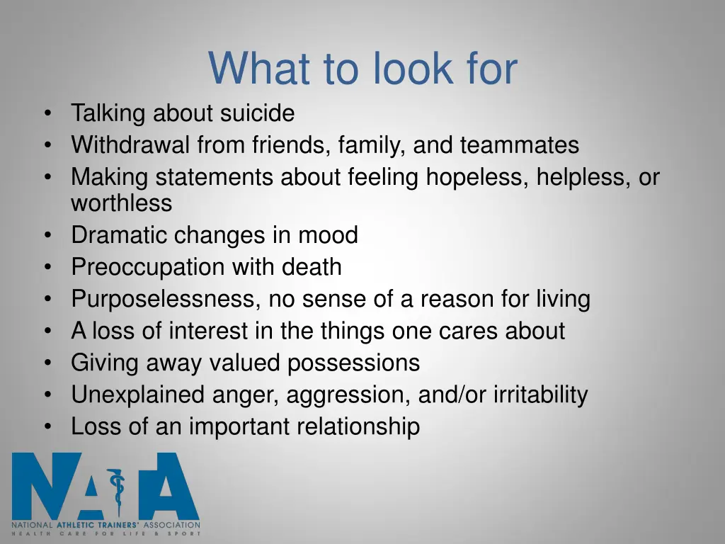 what to look for