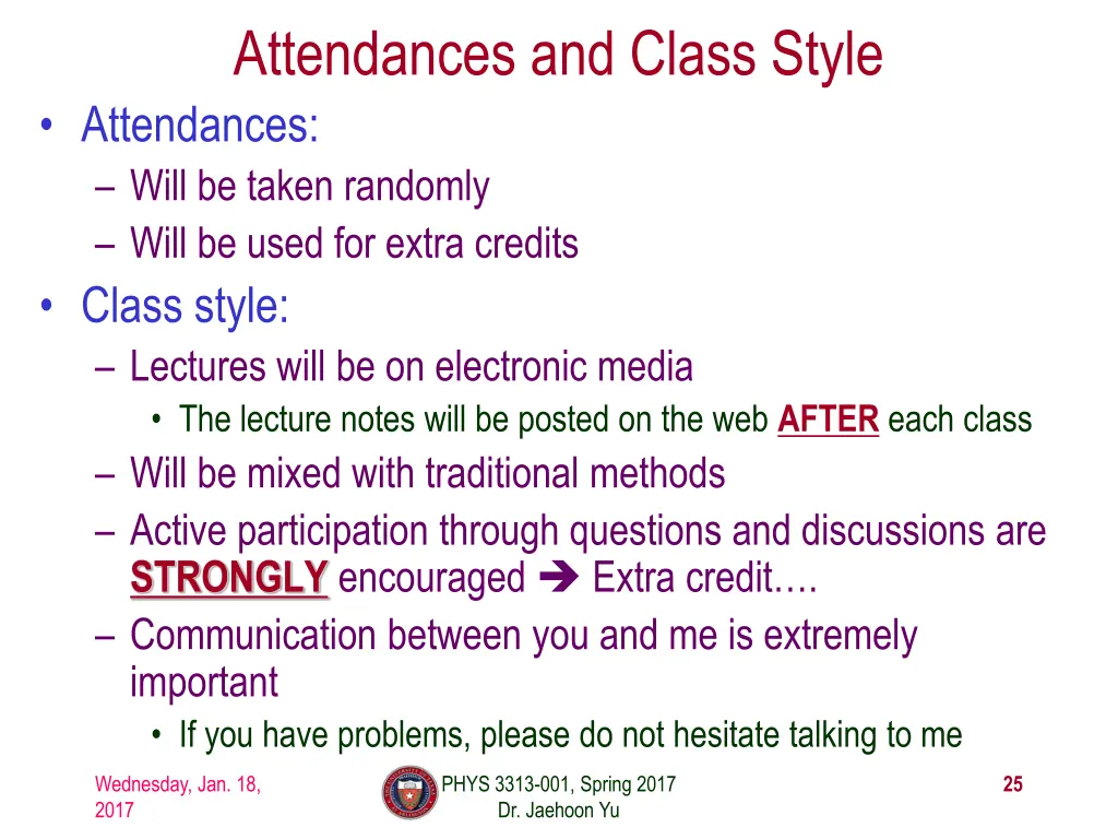 attendances and class style attendances will