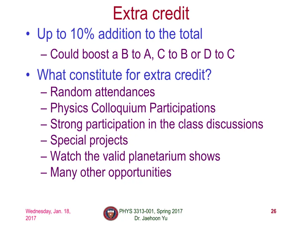 extra credit