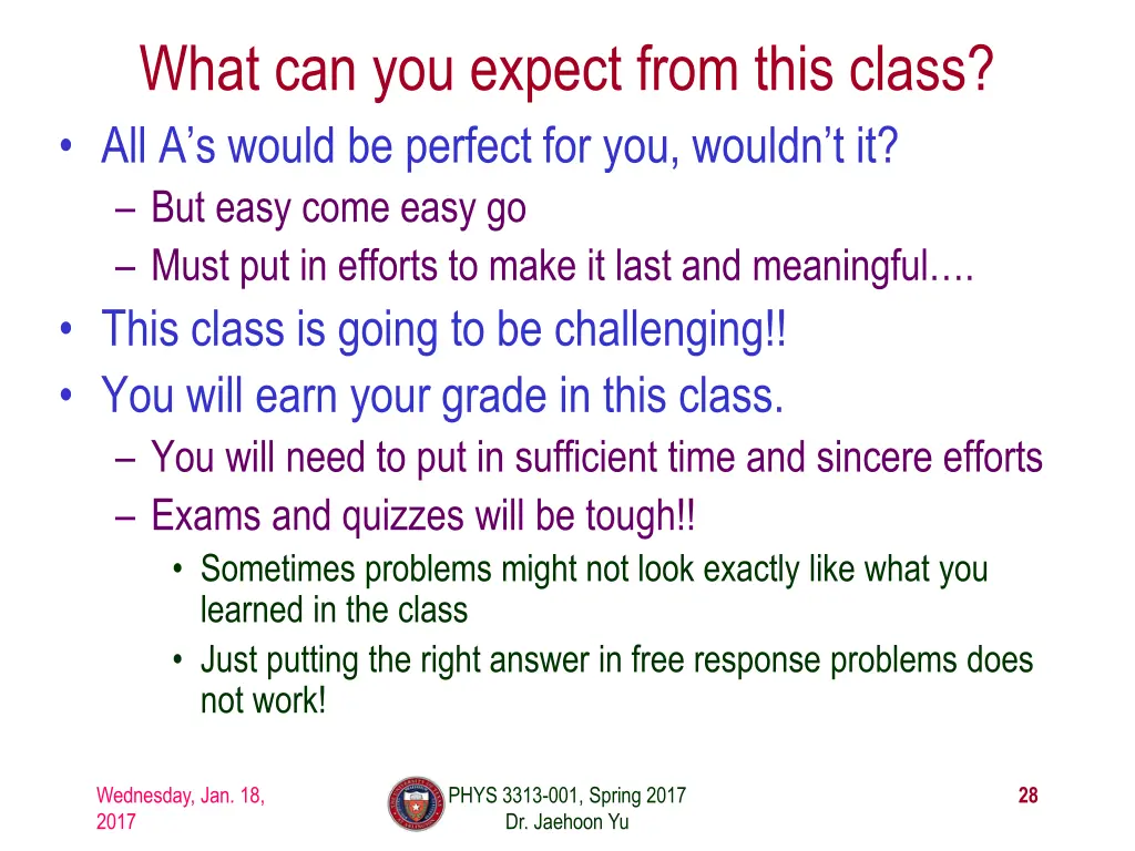 what can you expect from this class all a s would