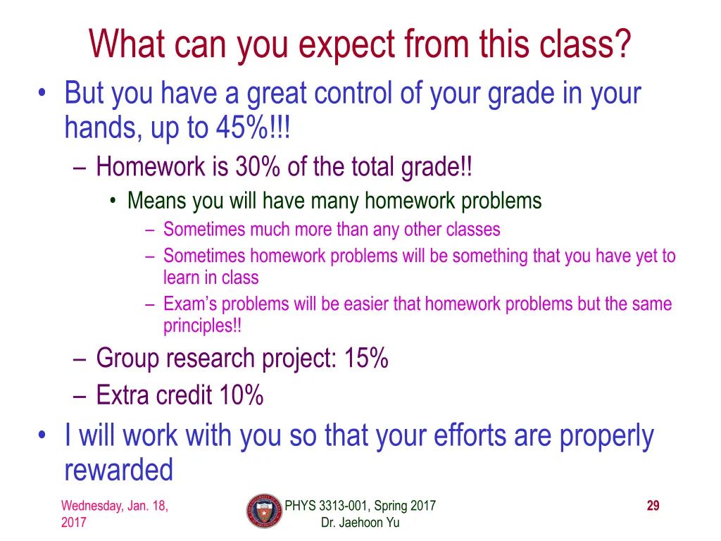what can you expect from this class but you have