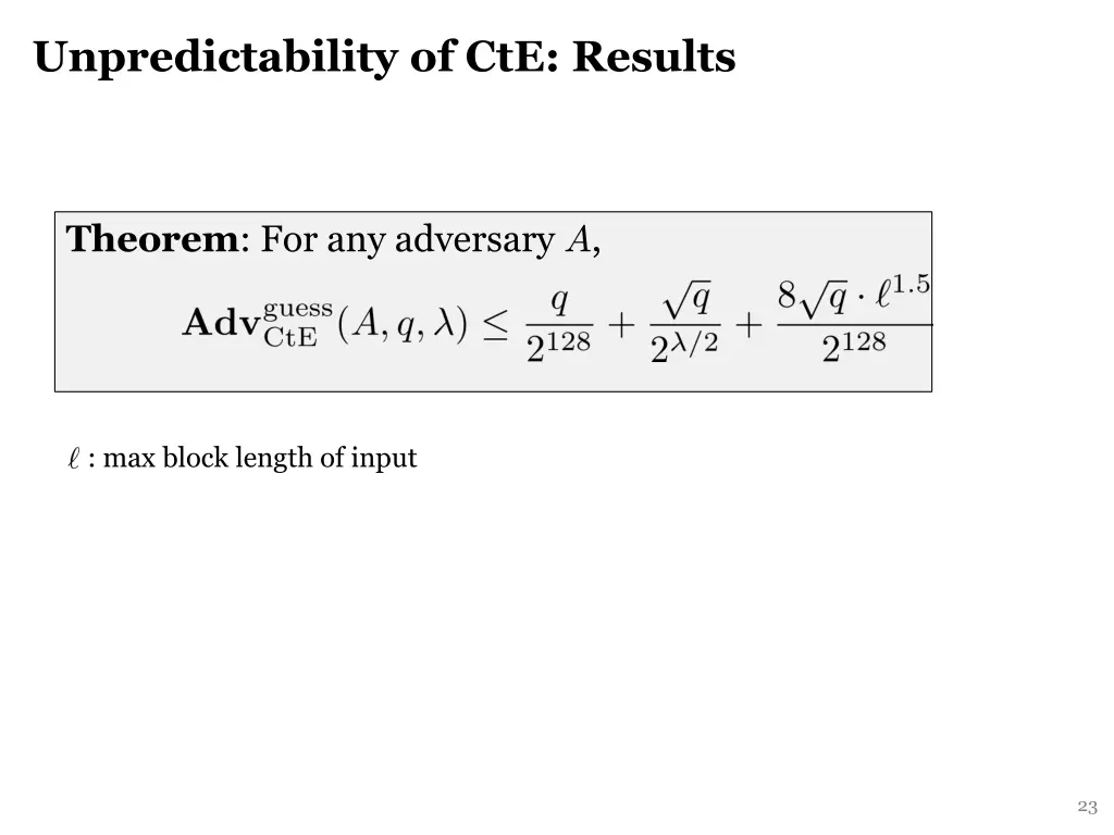 unpredictability of cte results