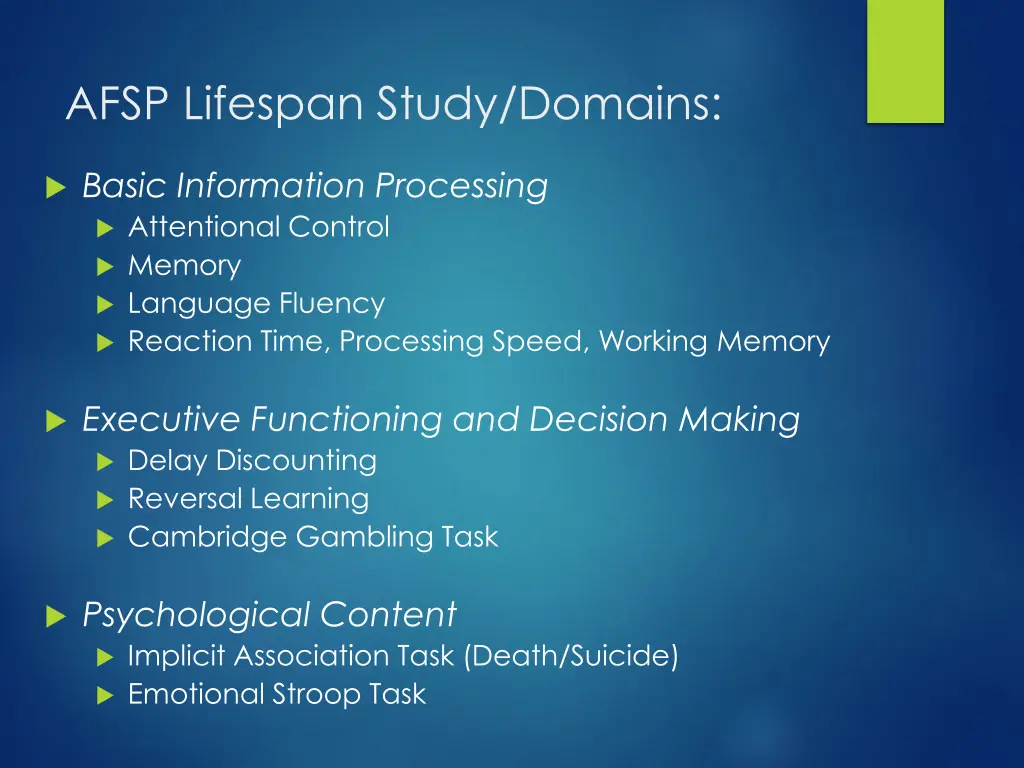afsp lifespan study domains