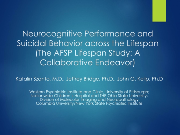 neurocognitive performance and suicidal behavior