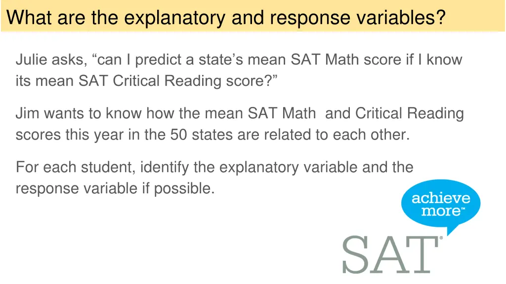 what are the explanatory and response variables 1
