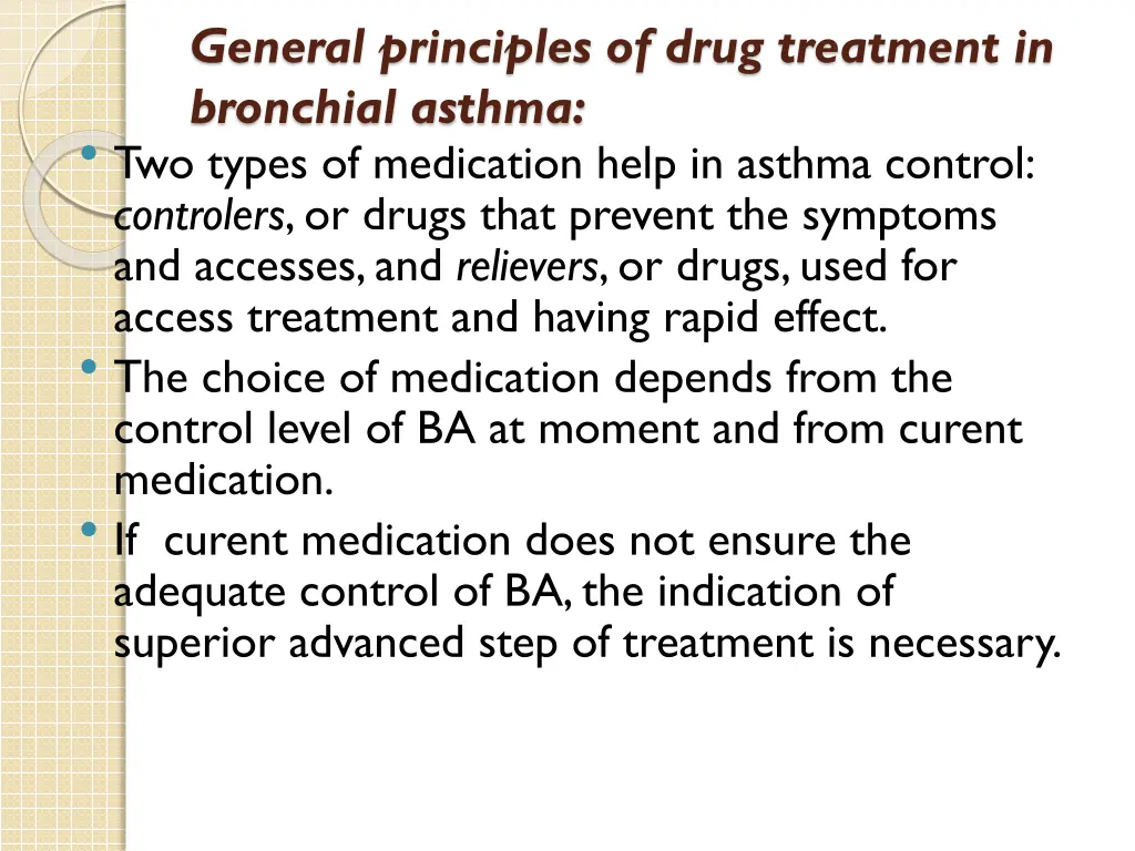 general principles of drug treatment in bronchial 3