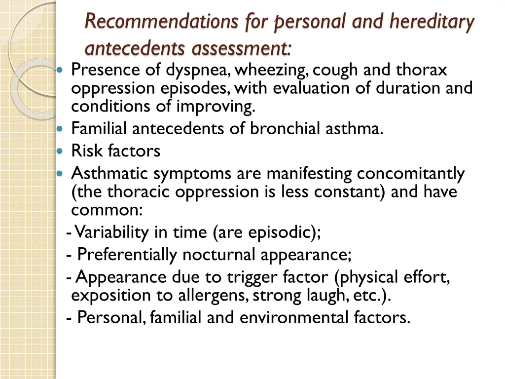 recommendations for personal and hereditary