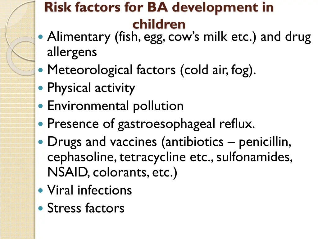 risk factors for ba development in children 1