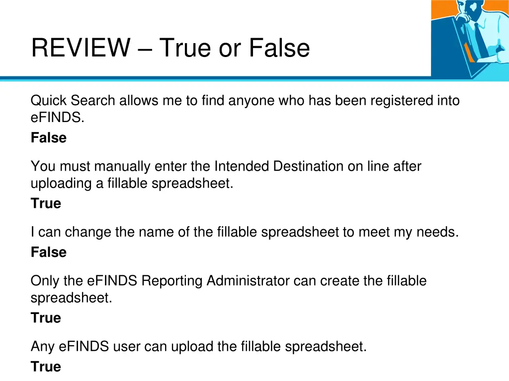 review true or false 3