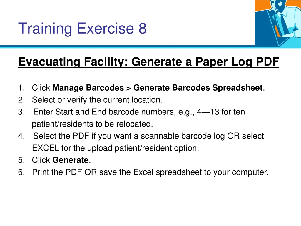 training exercise 8