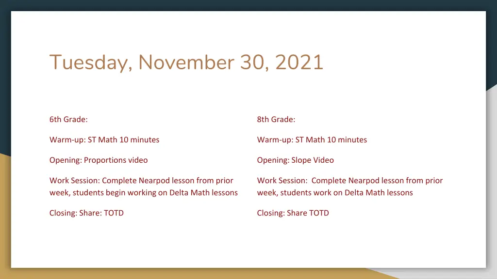 tuesday november 30 2021