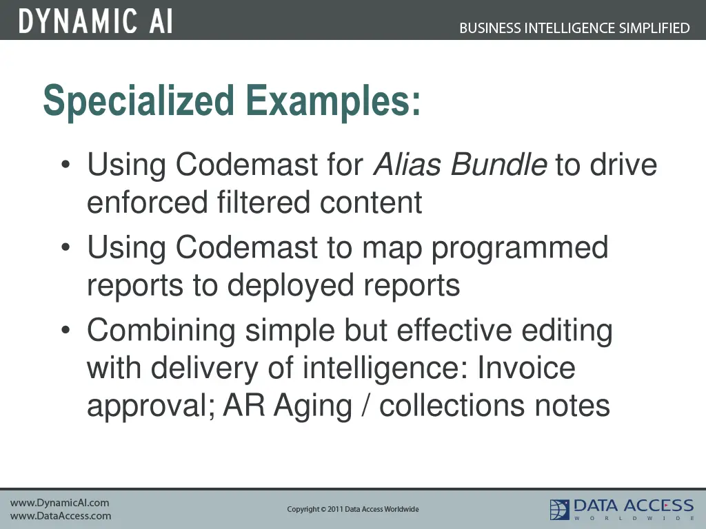 specialized examples