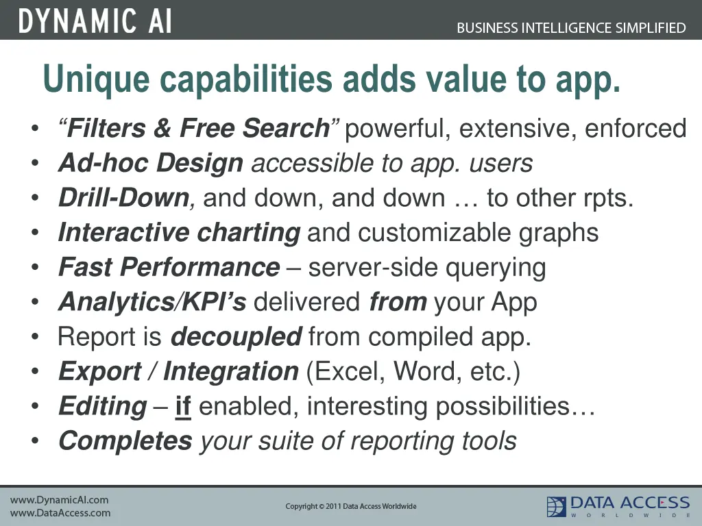 unique capabilities adds value to app filters