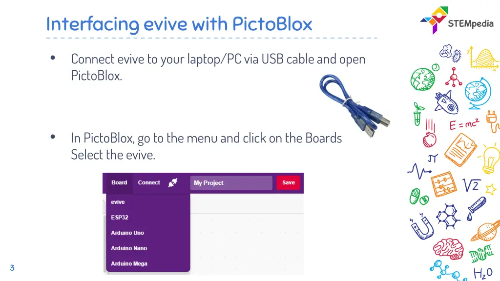 interfacing evive with pictoblox 1