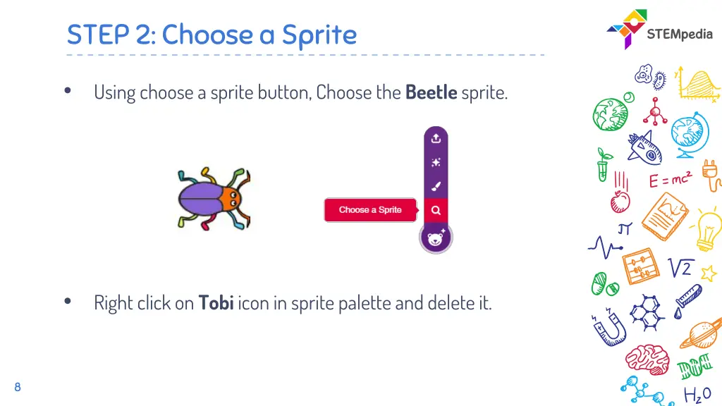 step 2 choose a sprite