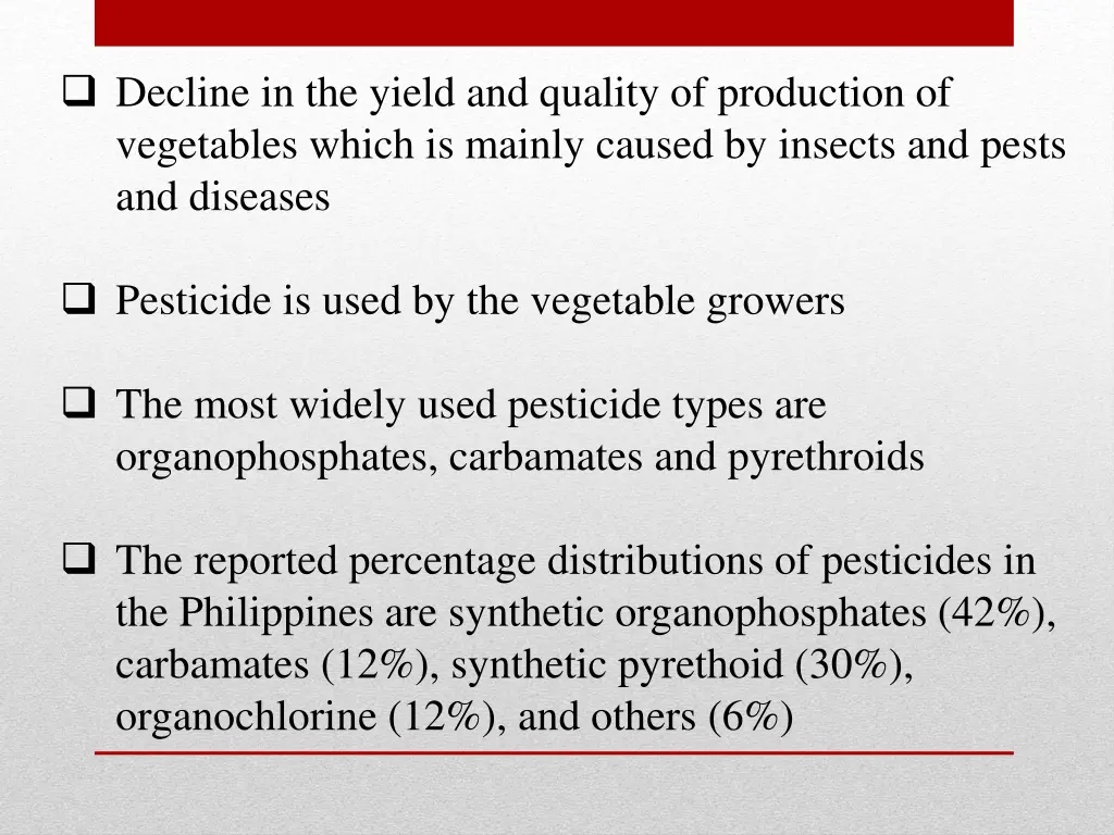 decline in the yield and quality of production