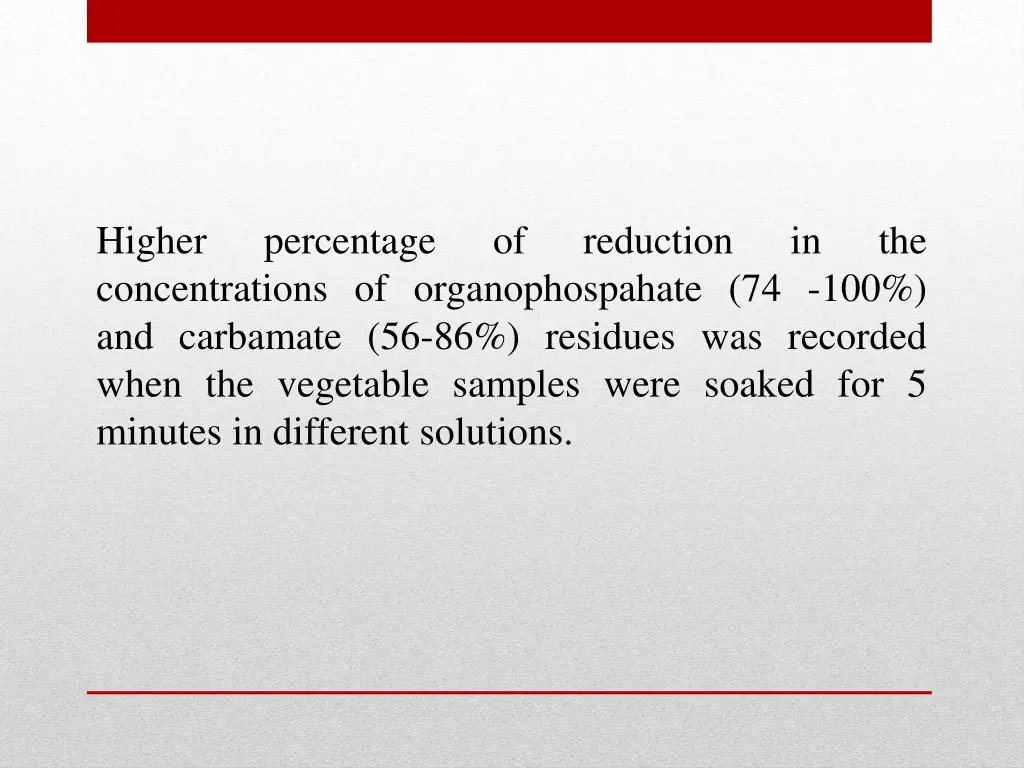 higher concentrations of organophospahate