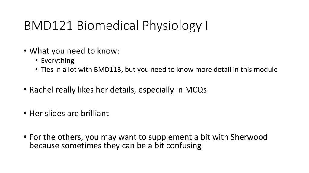 bmd121 biomedical physiology i