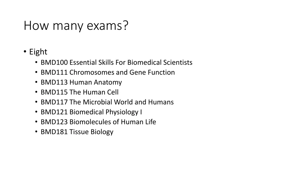 how many exams