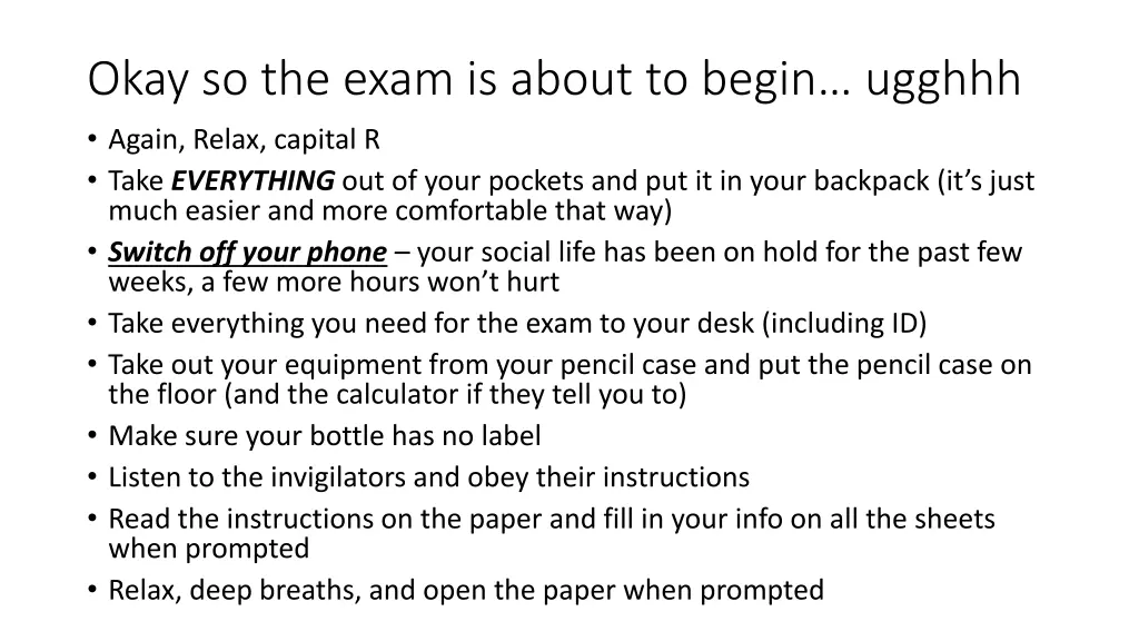 okay so the exam is about to begin ugghhh again