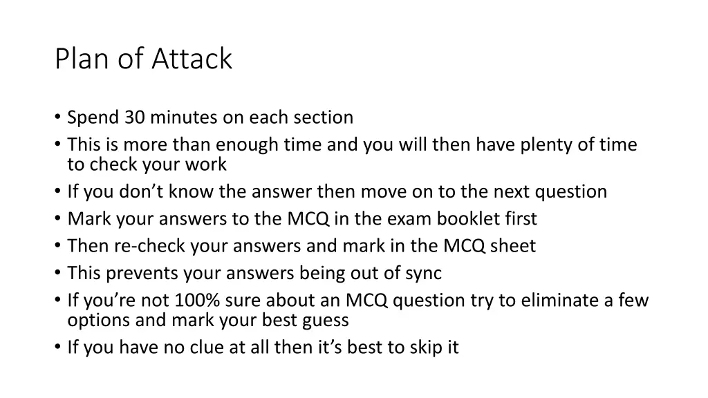 plan of attack
