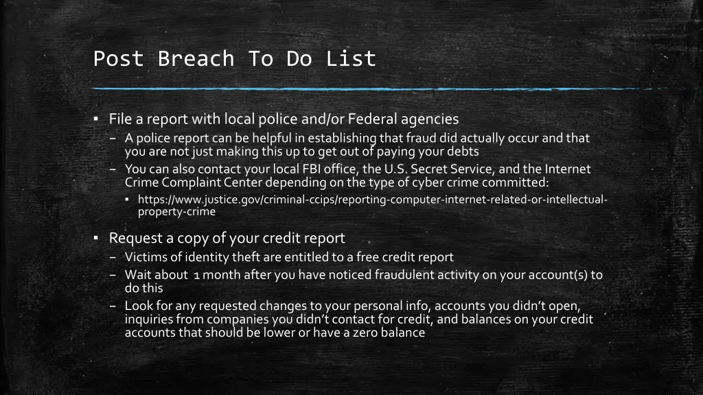 post breach to do list 1