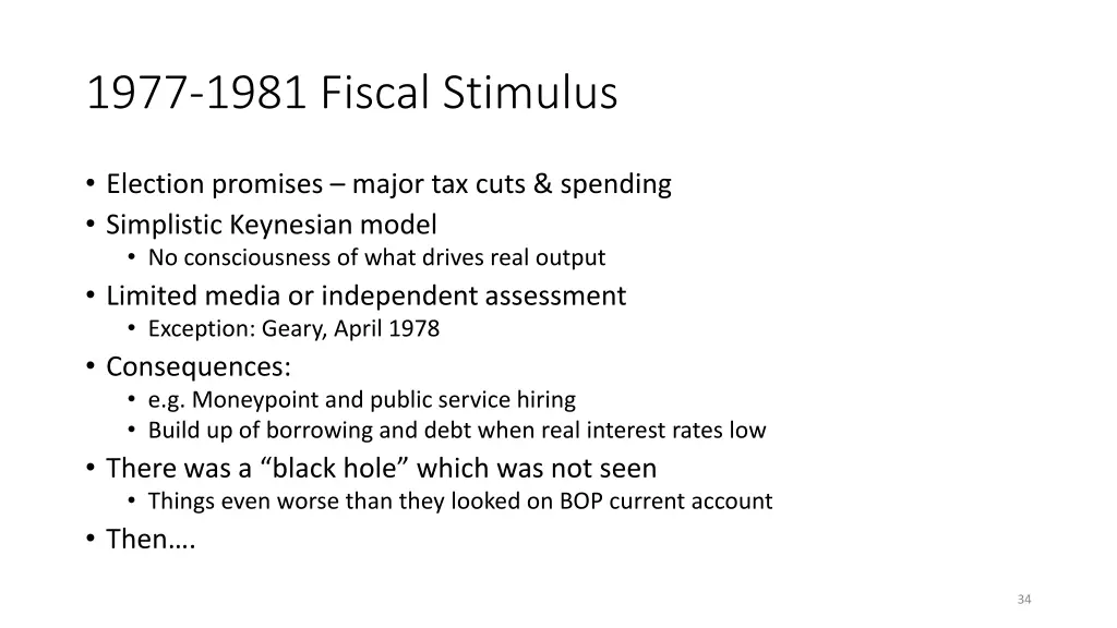1977 1981 fiscal stimulus