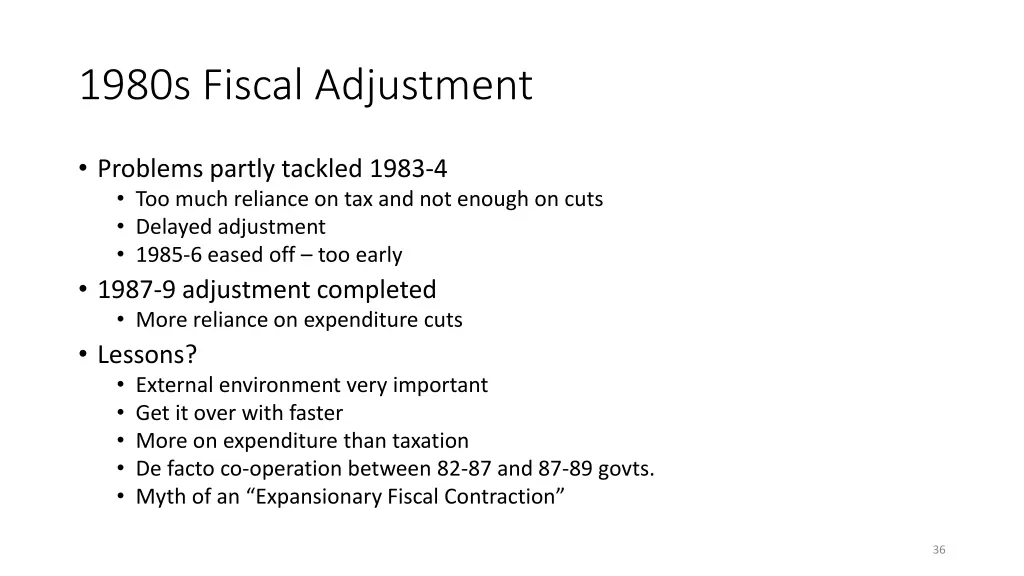 1980s fiscal adjustment