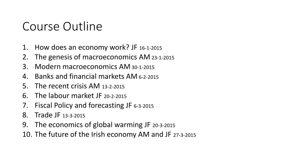 course outline