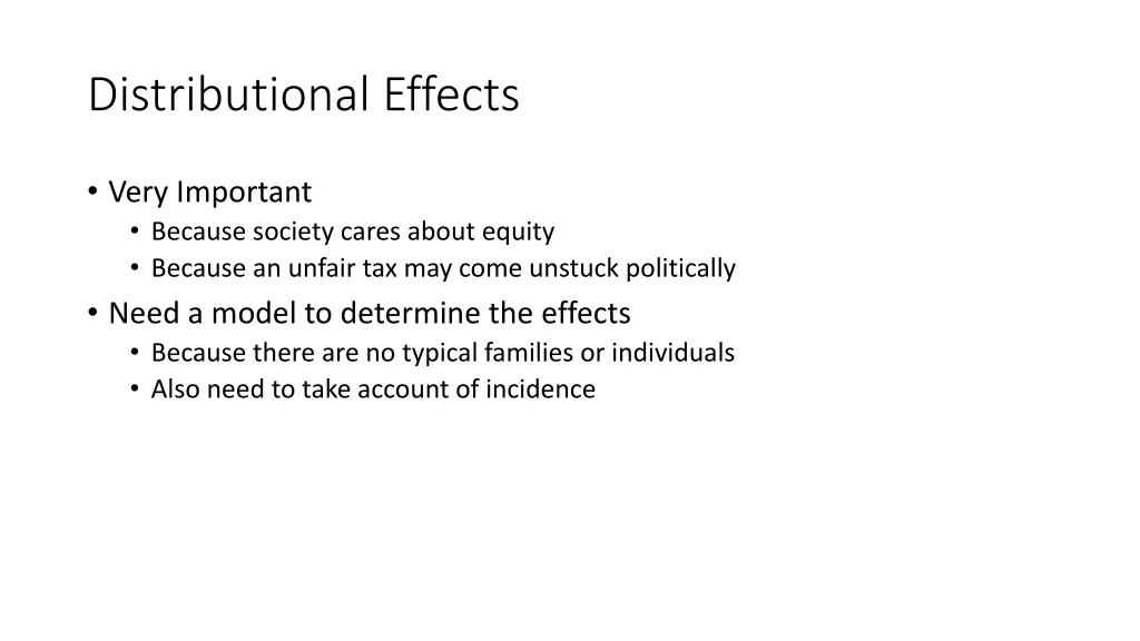distributional effects