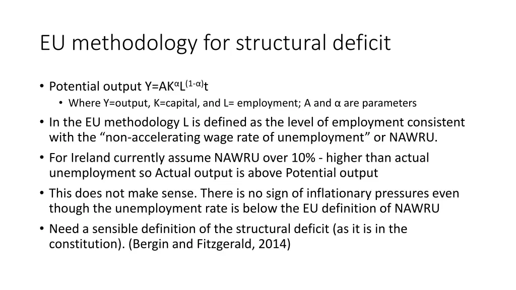 eu methodology for structural deficit