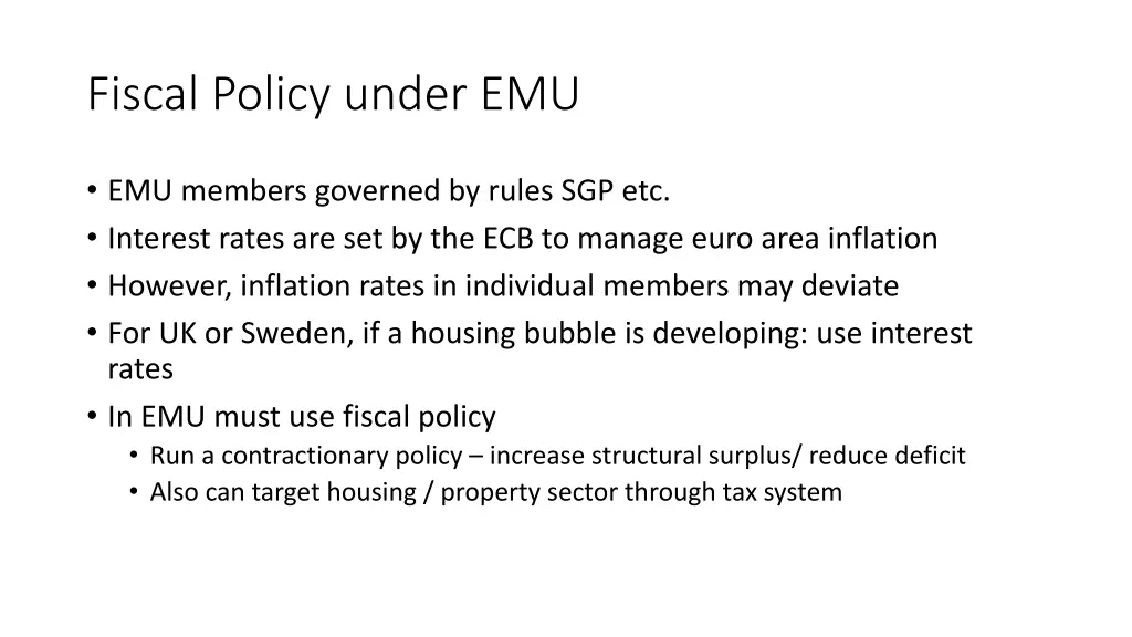 fiscal policy under emu