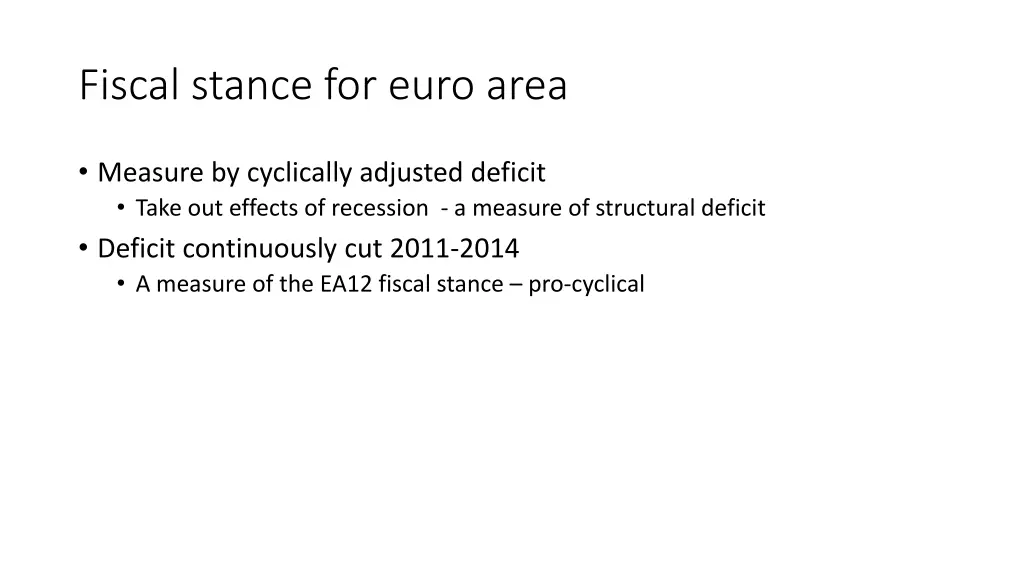 fiscal stance for euro area