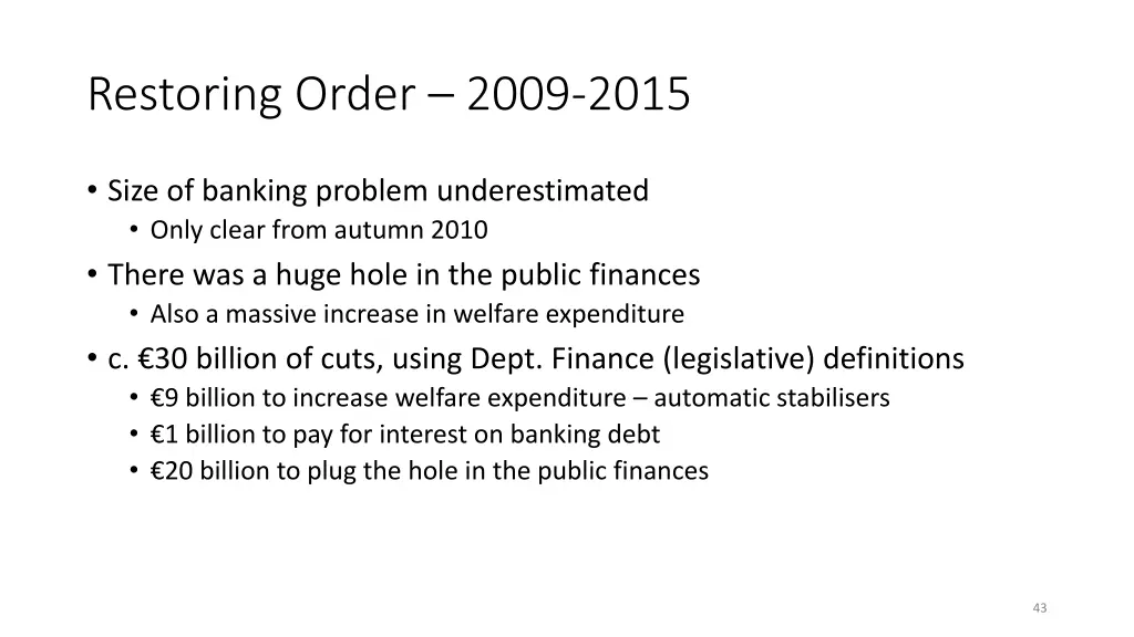 restoring order 2009 2015