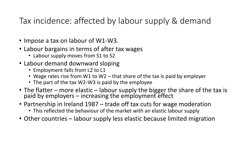 tax incidence affected by labour supply demand