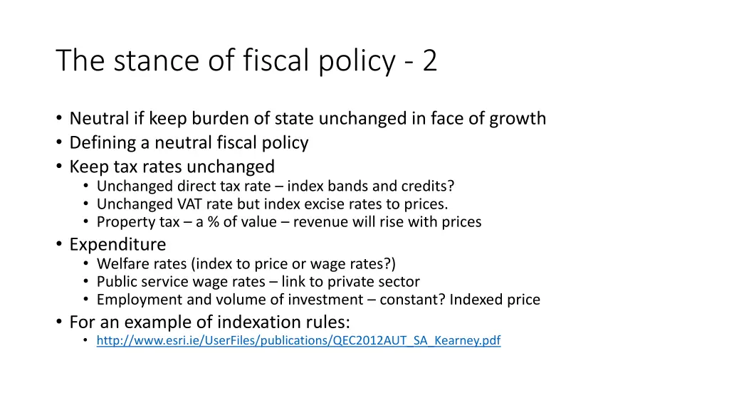 the stance of fiscal policy 2