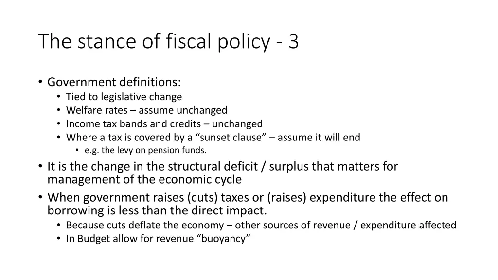 the stance of fiscal policy 3
