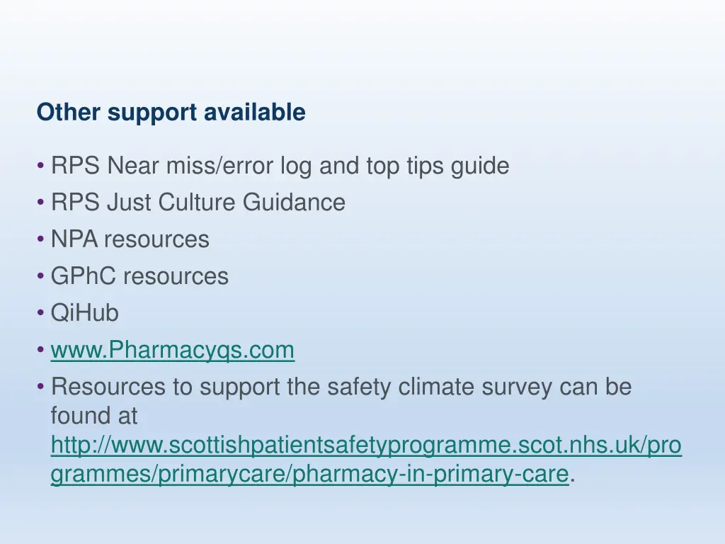 other support available