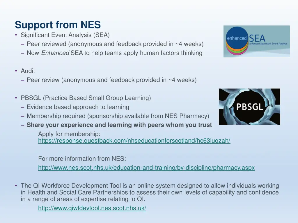 support from nes significant event analysis