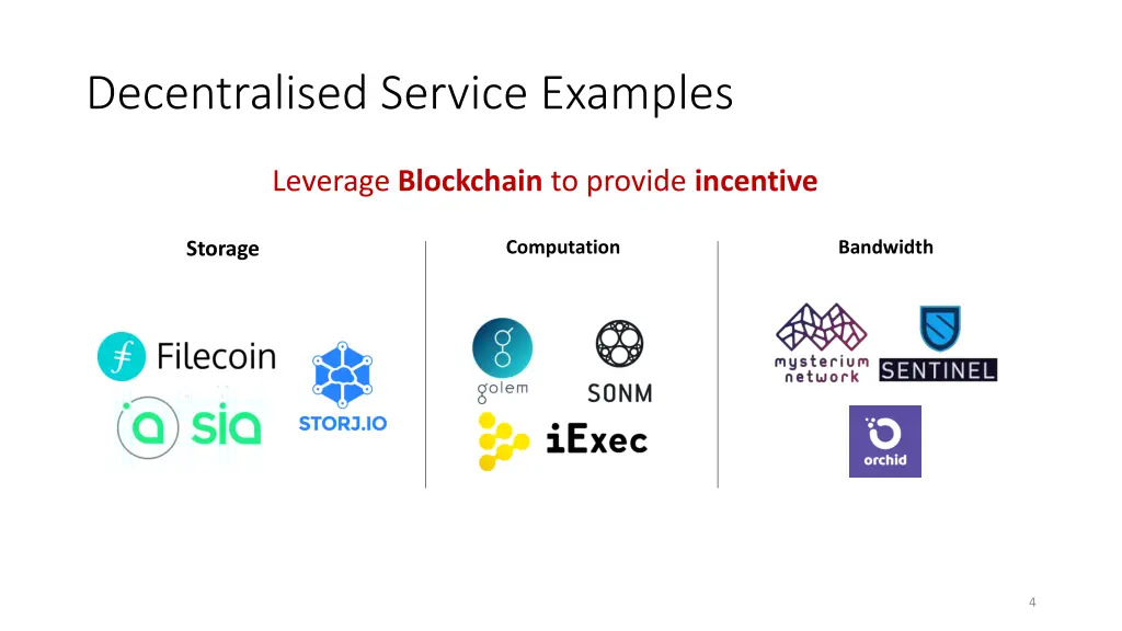 decentralised service examples