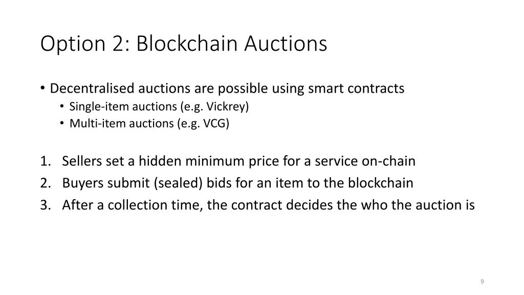 option 2 blockchain auctions