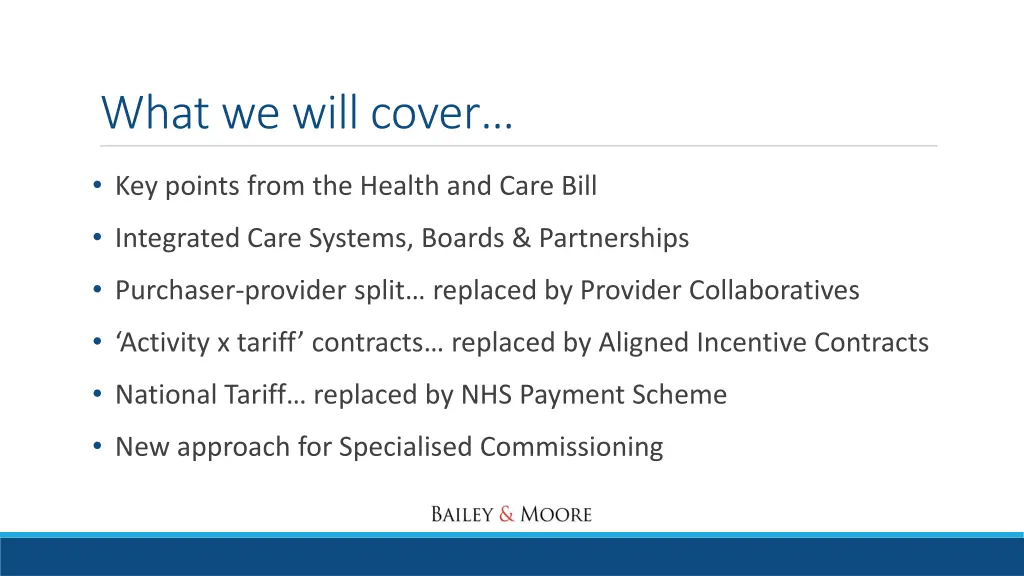what we will cover